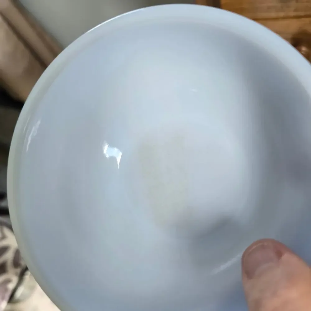 Vintage Fire King Cereal Bowls Set of 2 Turquoise White Milk Glass 1956-58